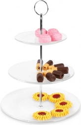 Steklen trietažni etažer 33 cm