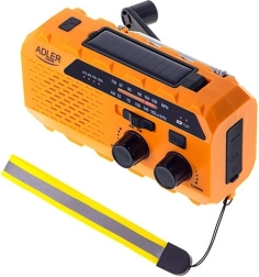 Nujni sončni radio z dinamo ADLER – powerbank, LED svetilka in SOS