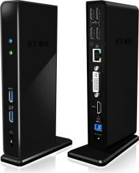 Namizna priklopna postaja ICY BOX z USB, HDMI, LAN, DVI-I in mikrofonskim vhodom