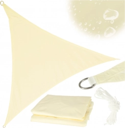 Zasenčilo proti soncu za zunanjo uporabo, terasno, vodoodporno, trikotno, bež 4x4x4 m