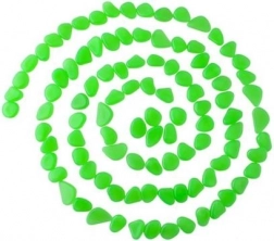 Svetleči dekorativni kamnčki za vrt in akvarij – 100 kosov – Zelena