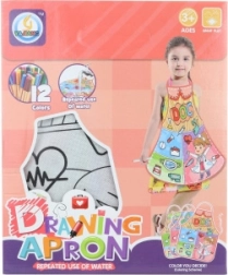 Risarska predpasnica za otroke z omočljivo površino in 12 flomastri
