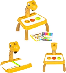 Projektor za risanje z motivom dinozavra, 12 flomastrov in 24 predlog