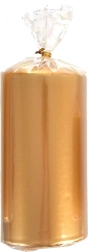Gold metallic pillar candle 7 × 14 cm