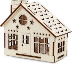 Lesena koča z LED svečko KOUZLO DŘEVA