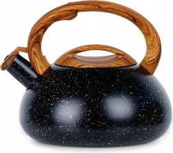 Piskajoči nerjavni čajnik 3 l – črna s kamnitim učinkom