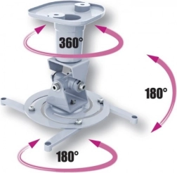Stropni nosilec za projektor 22 cm bel