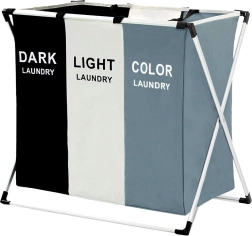 Košara za perilo s tremi predelki in organizerjem 135L