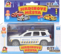 Policijski avto mestne policije s svetlobo in zvokom