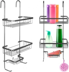 Viseča polica za prhanje srebrna