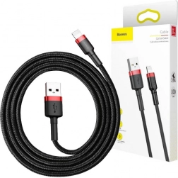 Baseus Cafule USB–Lightning kabel 3 m, 2 A (črno–rdeč)