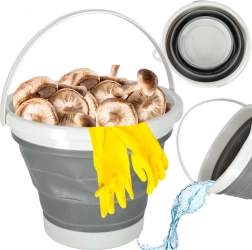 Zložljiva silikonska vedra 10 L siva