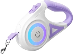 Rojeco avtomatski povodec za pse z LED, 5 m – Vijolična