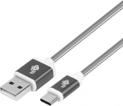 Pleteni kabel USB–USB‑C 1,5 m, siv