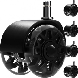 Kolesca za pisarniški stol 2,5" RUHHY, črna, komplet 5 kosov