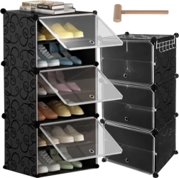 Modularna omarica za čevlje s 6 nivoji z vratci in obešalnikom