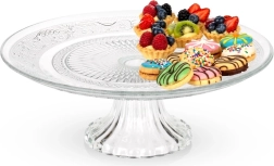 Stekleni pladenj za torto na nogi 25 cm