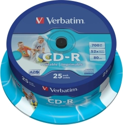 CD-R Verbatim 52x 700MB 25 kosov Tiskljiv