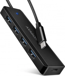 Potovalni USB hub 4× USB-A 5 Gb/s z USB-C in dodatnim napajanjem