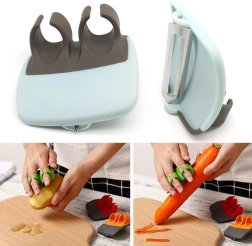 Olupilec za zelenjavo in sadje s prsti - črna in modra