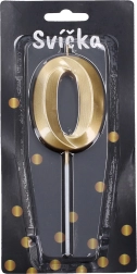 Zabavna svečka Zlata številka 0