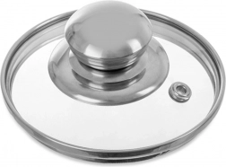 Steklen pokrov 10 cm z nerjavnim robom in ročajem