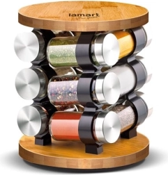 Set steklenih posod za začimbe LT7051 12 kos posod + stojalo