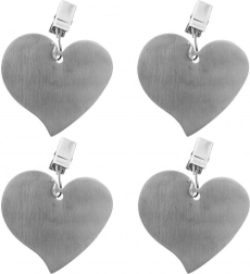 Jekleni sponki za prt v obliki srca, set 4 kosov