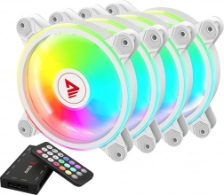 Komplet belih RGB ventilatorjev Savio z osvetlitvijo