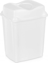 Plastični koš za odpadke s nihajnim pokrovom 16 l, bel