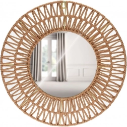 Stensko okroglo ogledalo s papirnatim okvirjem 45 cm