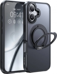 McDodo MagSafe ovitek s stojalom za iPhone 16 črn