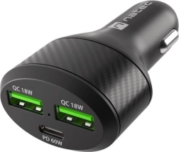 Avtopolnilec NATEC Coney 2× USB in 1× USB‑C s hitrim polnjenjem 84 W