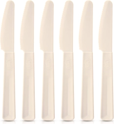 Plastični namizni noži kremni SANDY, 6 kos