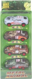 Set 4 kovinskih safari avtomobilčkov