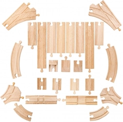 BIGJIGS RAIL lesene tirnice, 25-delni komplet