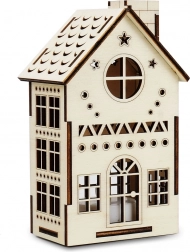 Velika lesena hišica observatorij z LED svečko