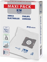 Sintetične vrečke za sesalnik P15/Maxi – 12 kos + 2 filtra