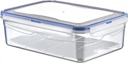 Plastična posoda za živila s pokrovom in tesnilom z odkapno rešetko 2,6 l