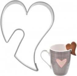 Nerjavno jekleno modelček za piškote srce 5,5 cm z izrezom za skodelico