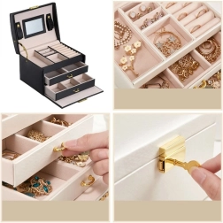 Večernivna kazeta LELANI, vrhunska škatlica za nakit – črna