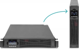 On-line UPS za 19" omaro z LCD, 1000 VA / 1000 W, 8x C13, USB, RS232, RJ45