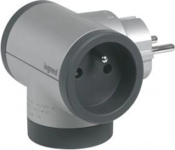 Razdelilec 2x2P+Z z USB A+C - aluminij/grafit