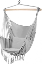 Viseči brazilski stol z blazinami Gardlov – Siva