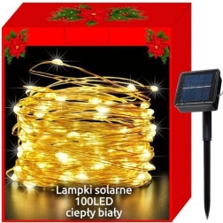 Solarne žične božične lučke 100 LED – Topla