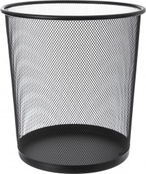 Kovinski pisarniški koš za odpadke, črn, 6 l