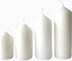 Adventne sveče PROVENCE, premer 4 cm, bela set 4 velikosti