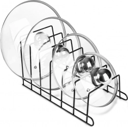 Kovinski organizator za pokrovke in krožnike, črn