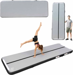 Napihljiva gimnastična blazina Air Track 300 × 100 × 10 cm, siva s napihovalko