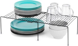 Raztegljiva kovinska kuhinjska polica 34,5–48 cm, črna